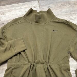 Vintage Nike Green‎ Mens L Cinch Waist Mock Neck Athletic Sporty Dri-Fit Jacket